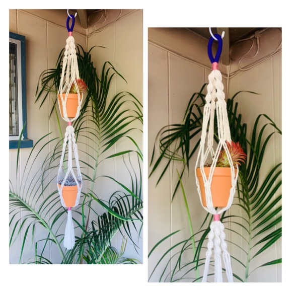 Hand Crafted Other - Hand Crafted Boho Double Macrame Plant Hanger